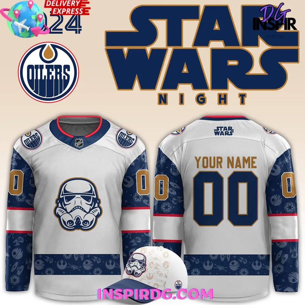 -Edmonton Oilers x Star Wars Night 2024 Custom Hockey Jersey
