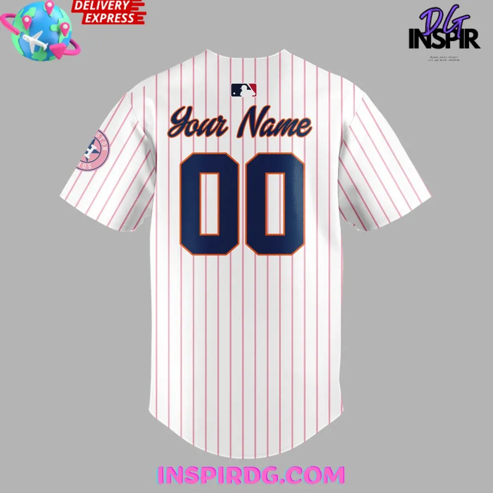 -Houston Astros Hello Kitty Night Stripe Baseball Jersey