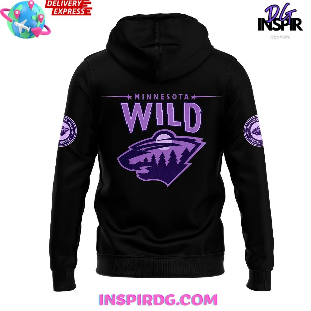 -Minnesota Wild x Hockey Fights Cancer 2024 Hoodie