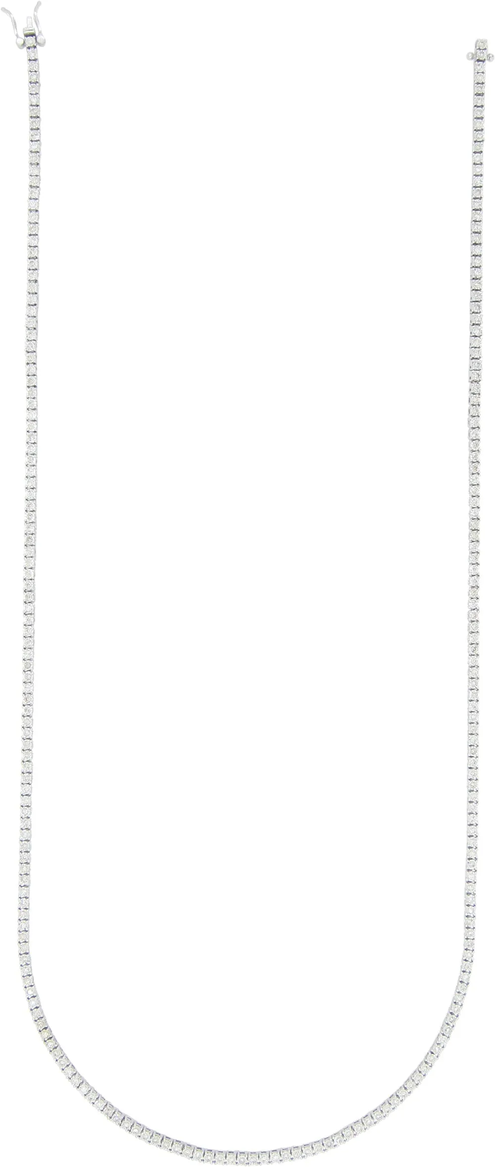 10K White Gold Diamond Tennis Chain 3MM Miracle Setting