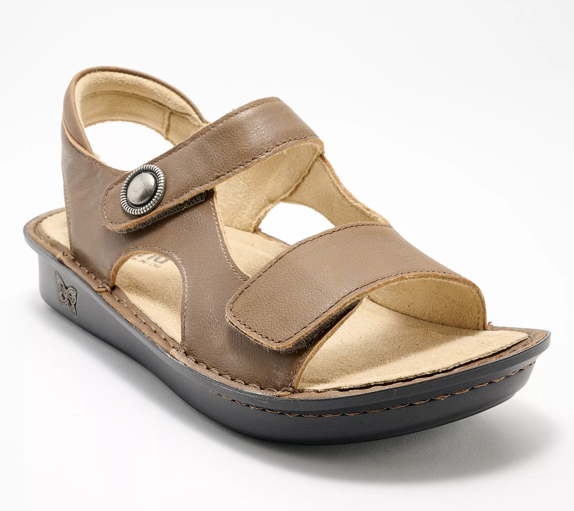 "As Is" Alegria Leather Adjustable Sandals - Vallie