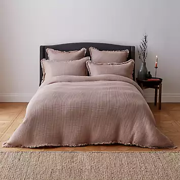 Abigail Ahern Lettie 100% Cotton Waffle Duvet Cover Set | Kaleidoscope
