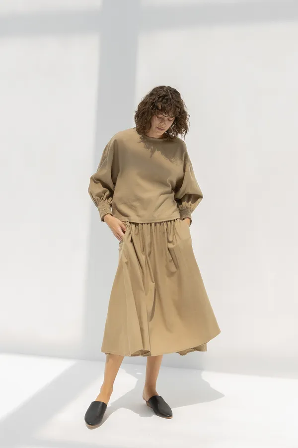 Accordion Skirt - Mocha