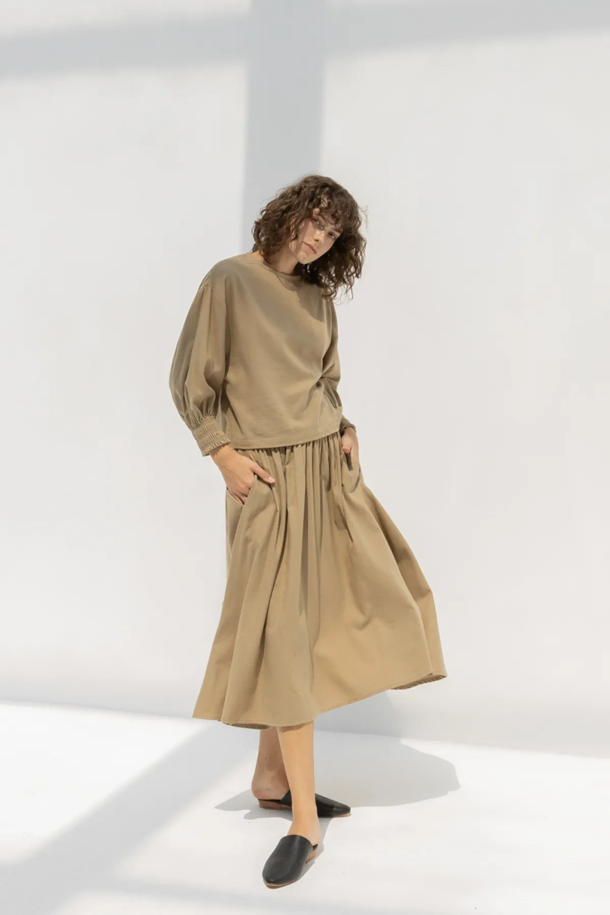 Accordion Skirt - Mocha