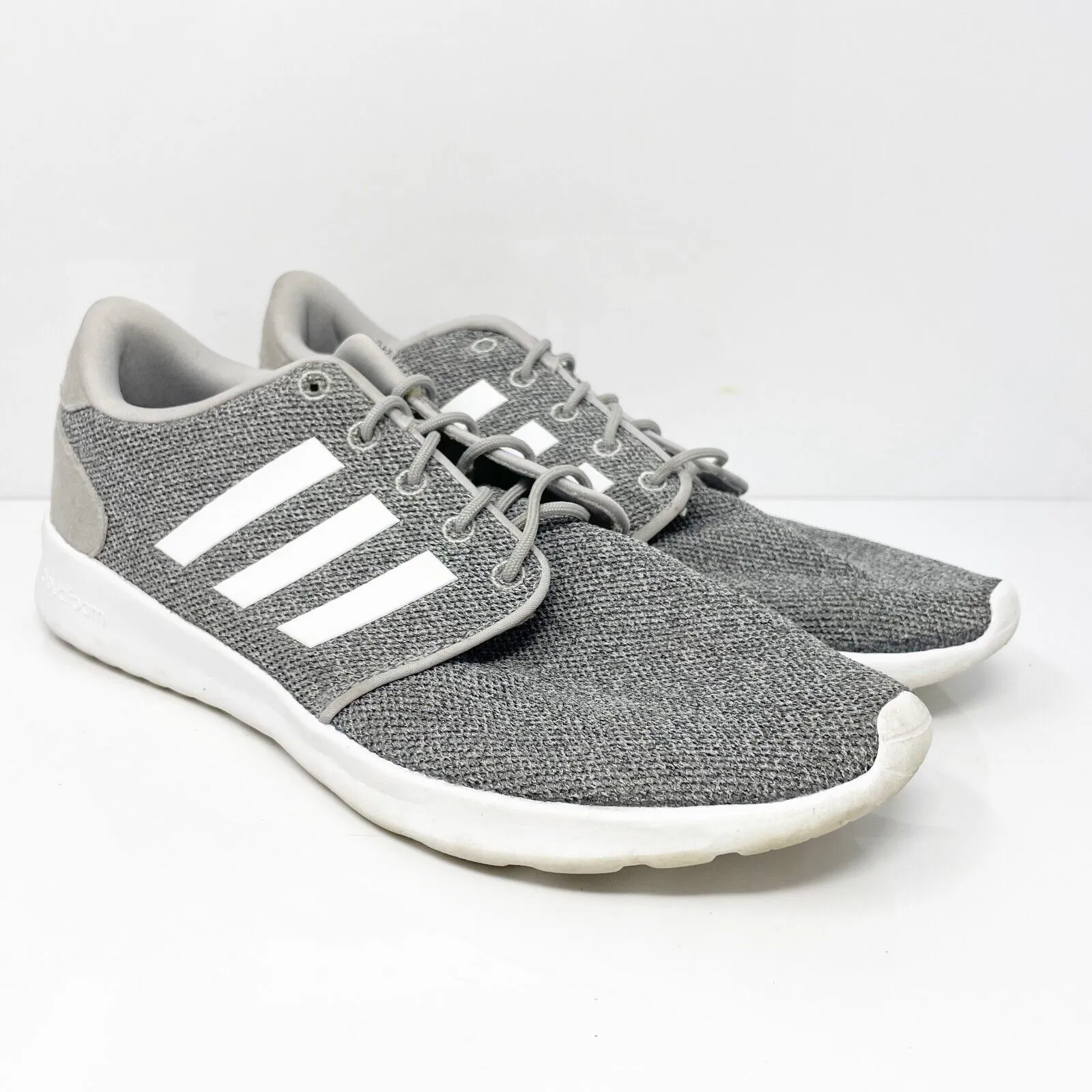 Adidas Womens Cloudfoam QT Racer FX3427 Gray Running Shoes Sneakers Size 10