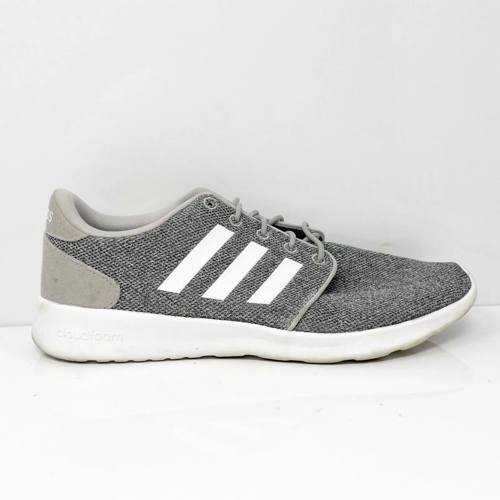 Adidas Womens Cloudfoam QT Racer FX3427 Gray Running Shoes Sneakers Size 10