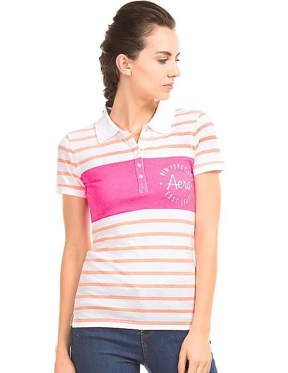 Aeropostale Striped Slim Fit Polo Shirt