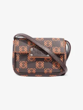 Anagram Crossbody Bag  Brown / Orange Canvas