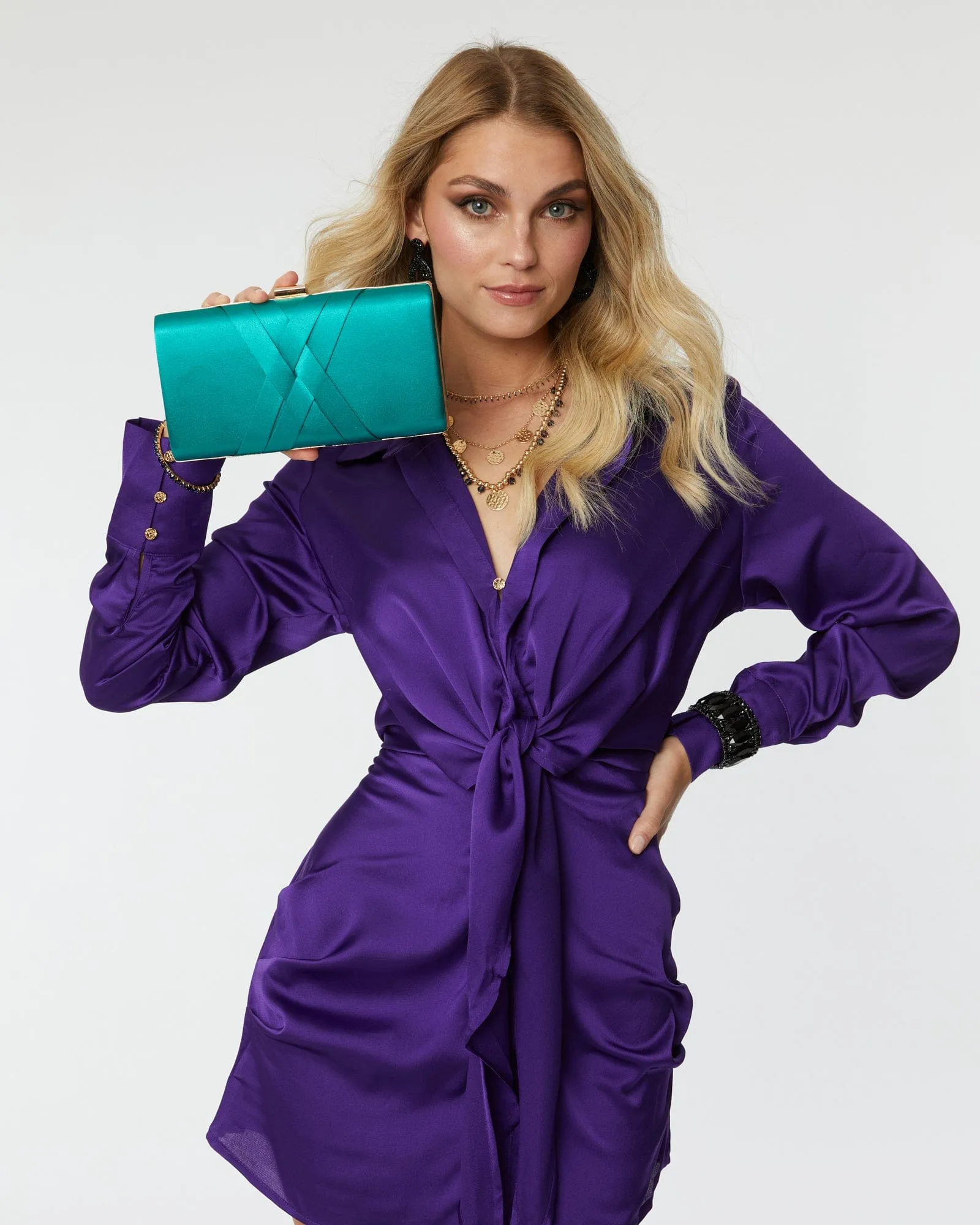 Aqua Melanie Clutch Bag