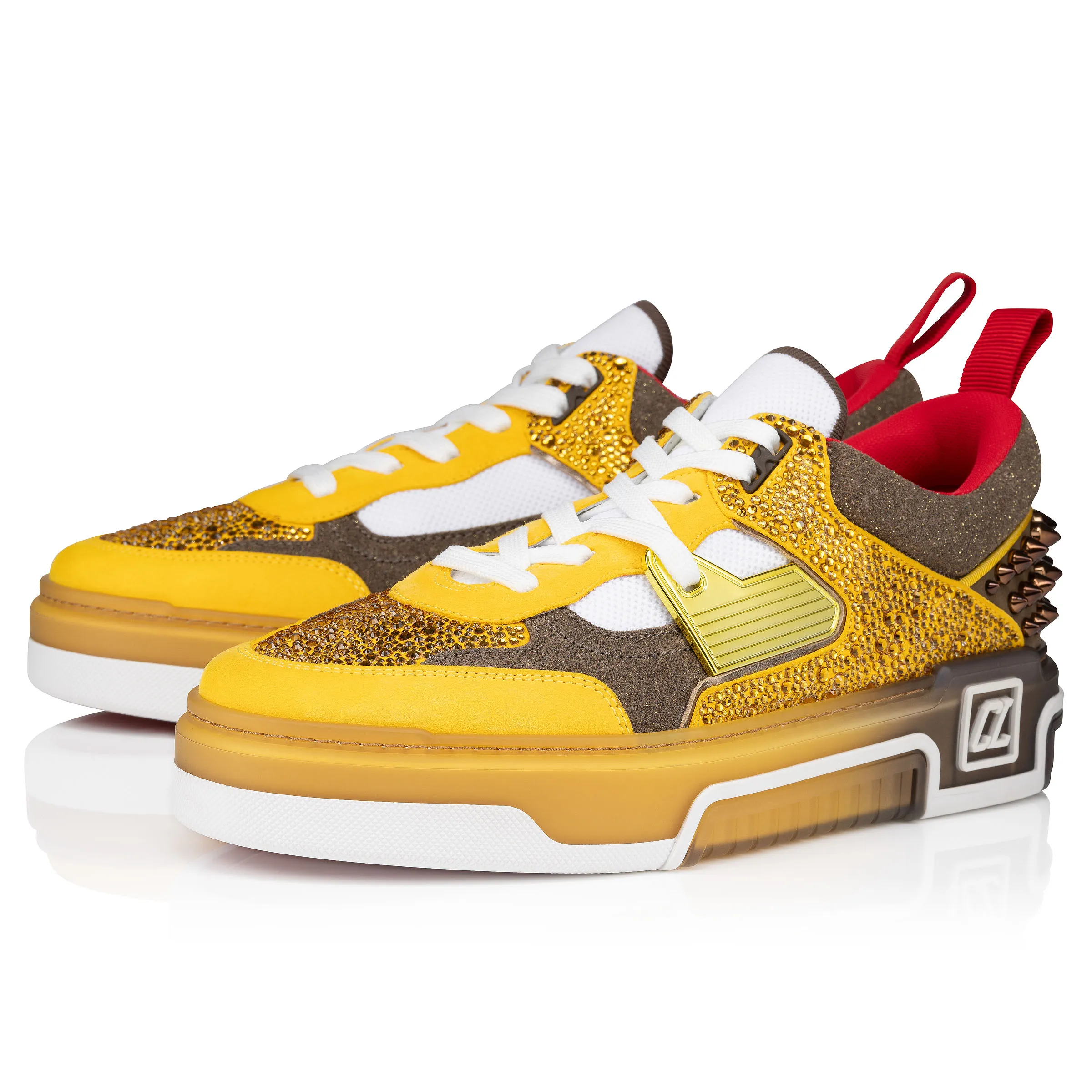 Astroloubi Strass Sneakers - Suede, glittered calf leather and iridescent nappa leather - Pollen - Men