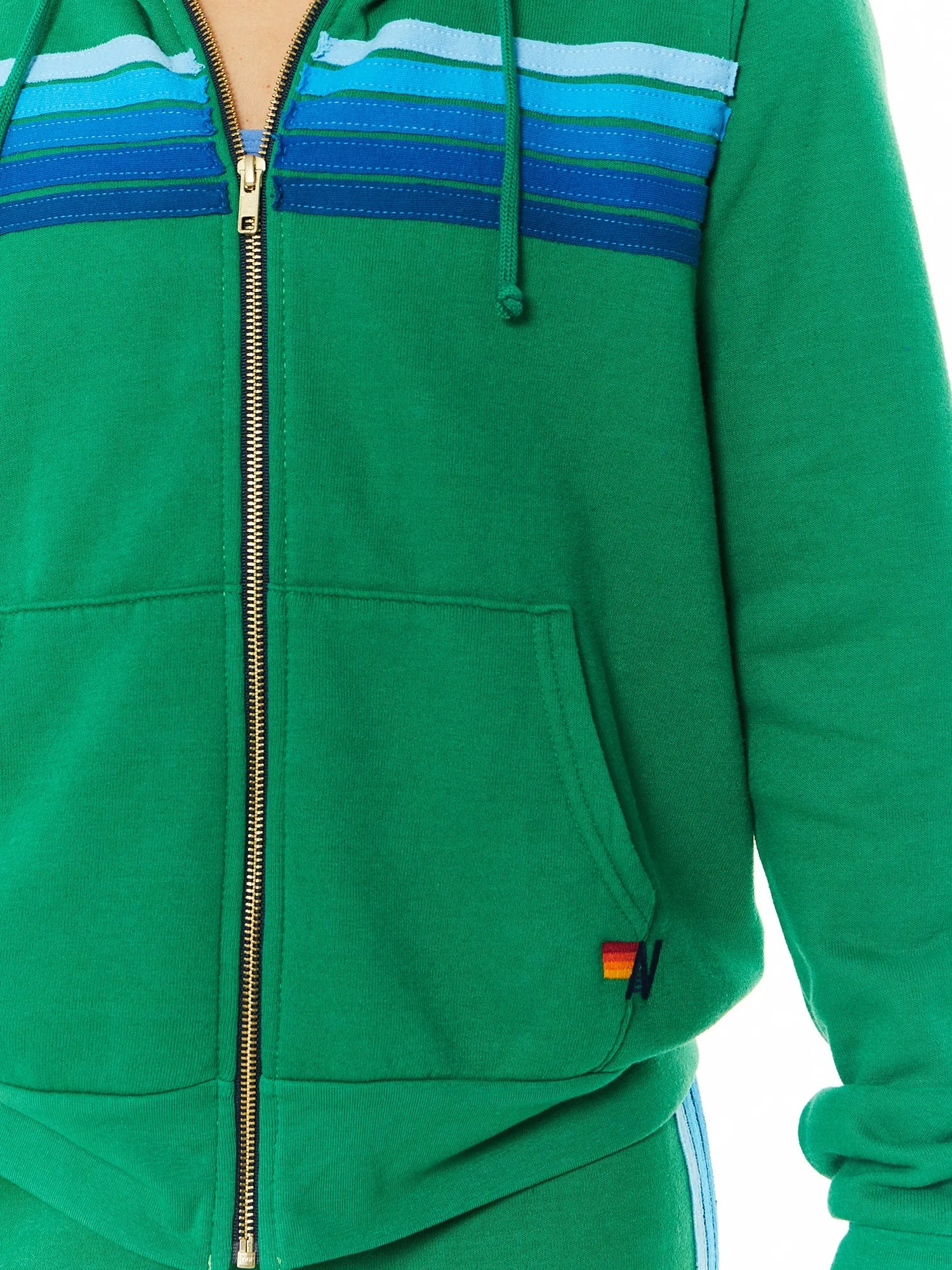 Aviator Nation | 5 Stripe Hoodie | Kelly Green