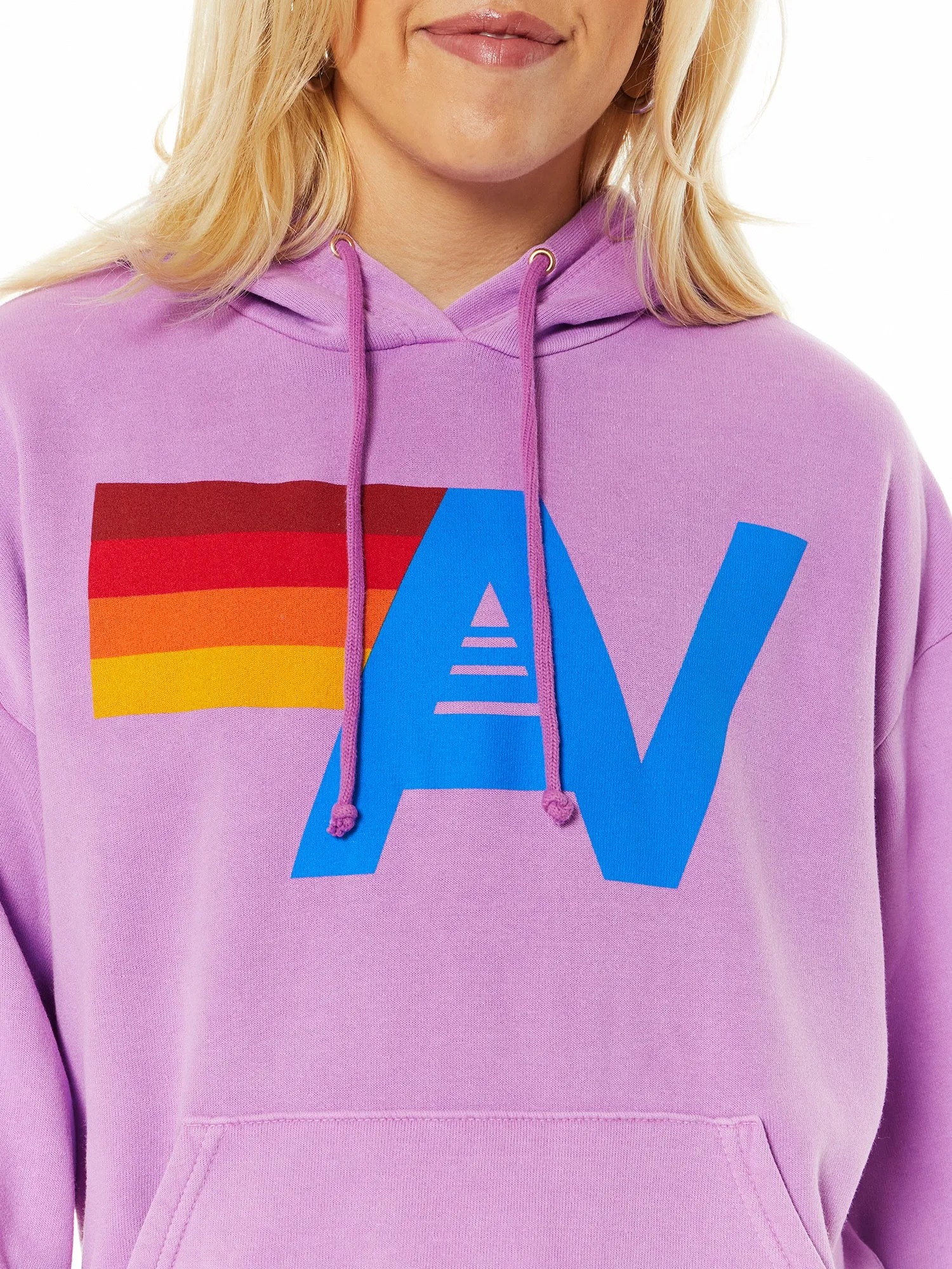 Aviator Nation | Logo Pullover Relaxed Hoodie | Purple