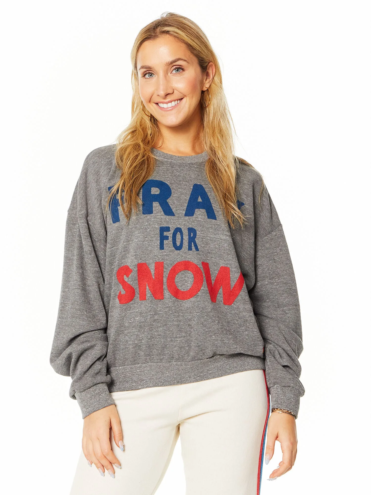 Aviator Nation | Pray For Snow Relaxed Pullover Hoodie | Heather Grey