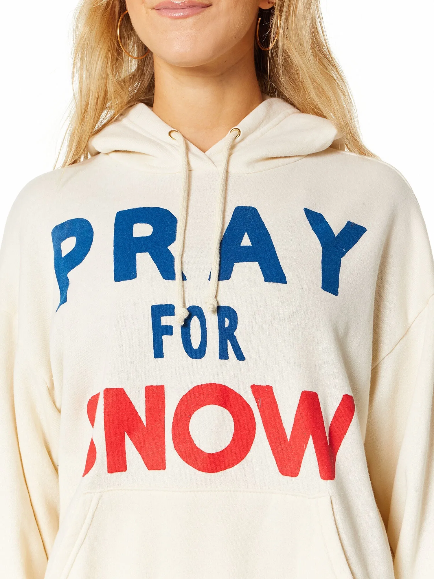 Aviator Nation | Pray For Snow Relaxed Pullover Hoodie | Vintage White