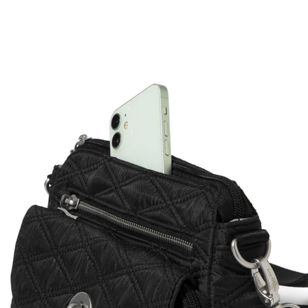 Baggallini Calais Black Quilt Crossbody Bag (Women's)