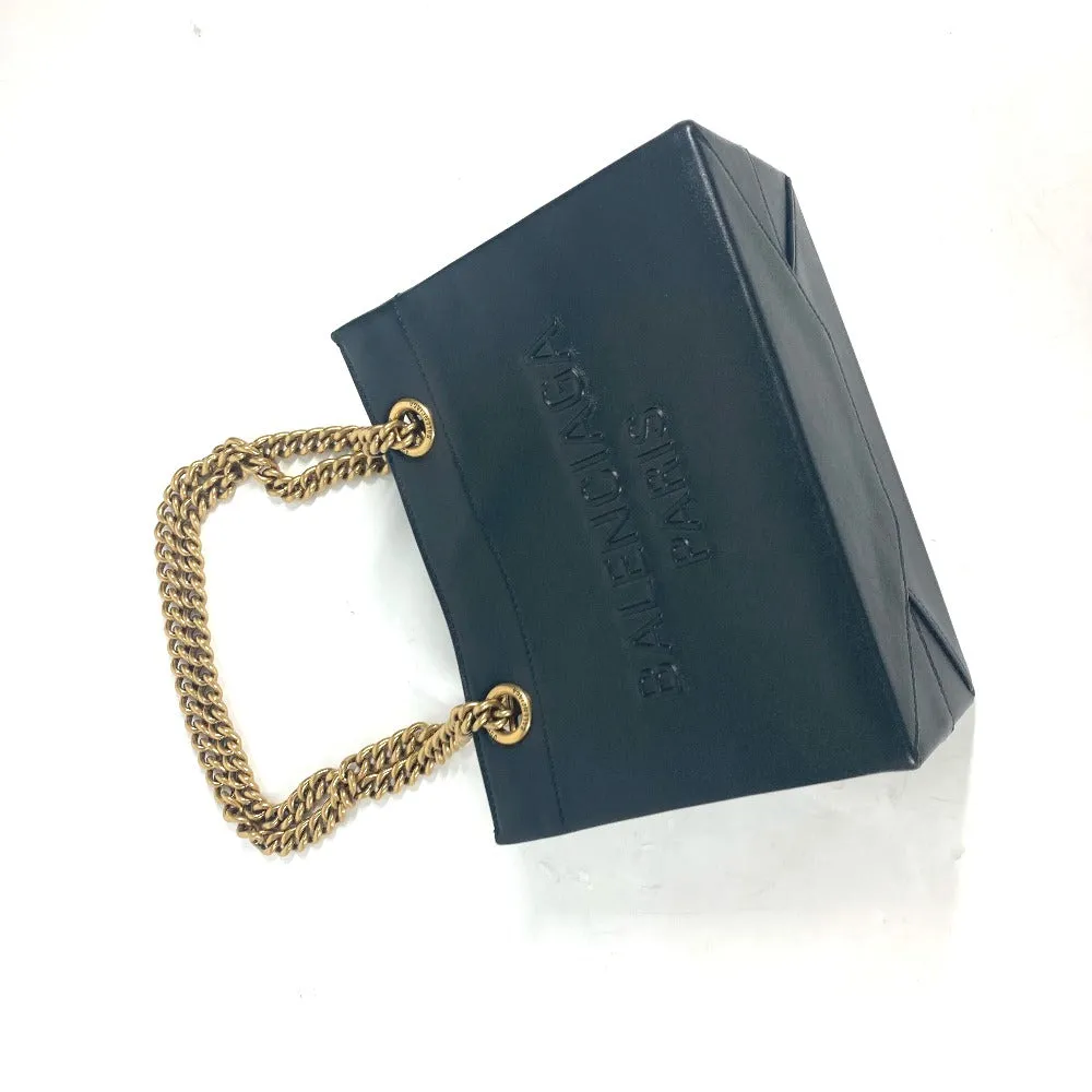 BALENCIAGA Tote Bag 760012 leather black logo Duty Free Small Women