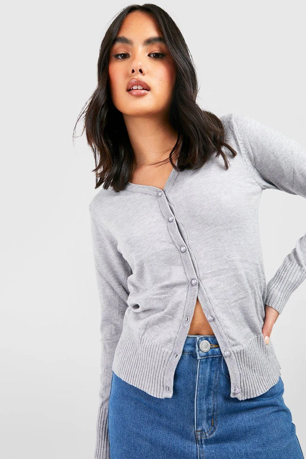 Basic Fine Gauge Crop Cardigan