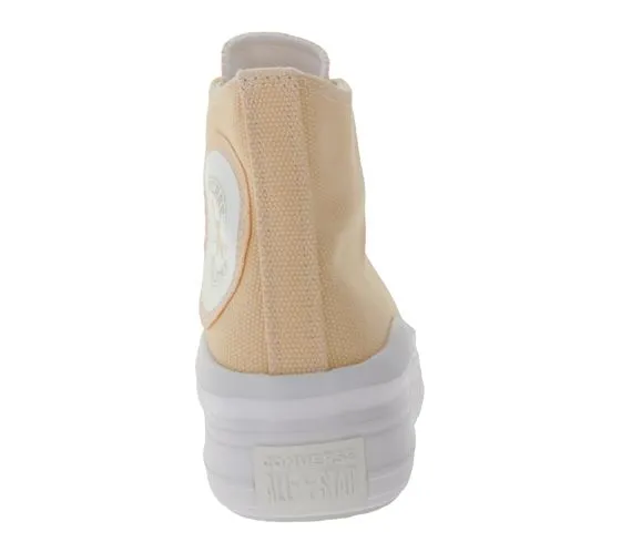 Baskets montantes pour femmes Converse Chuck Taylor All Star Move en toile abricot ou rose