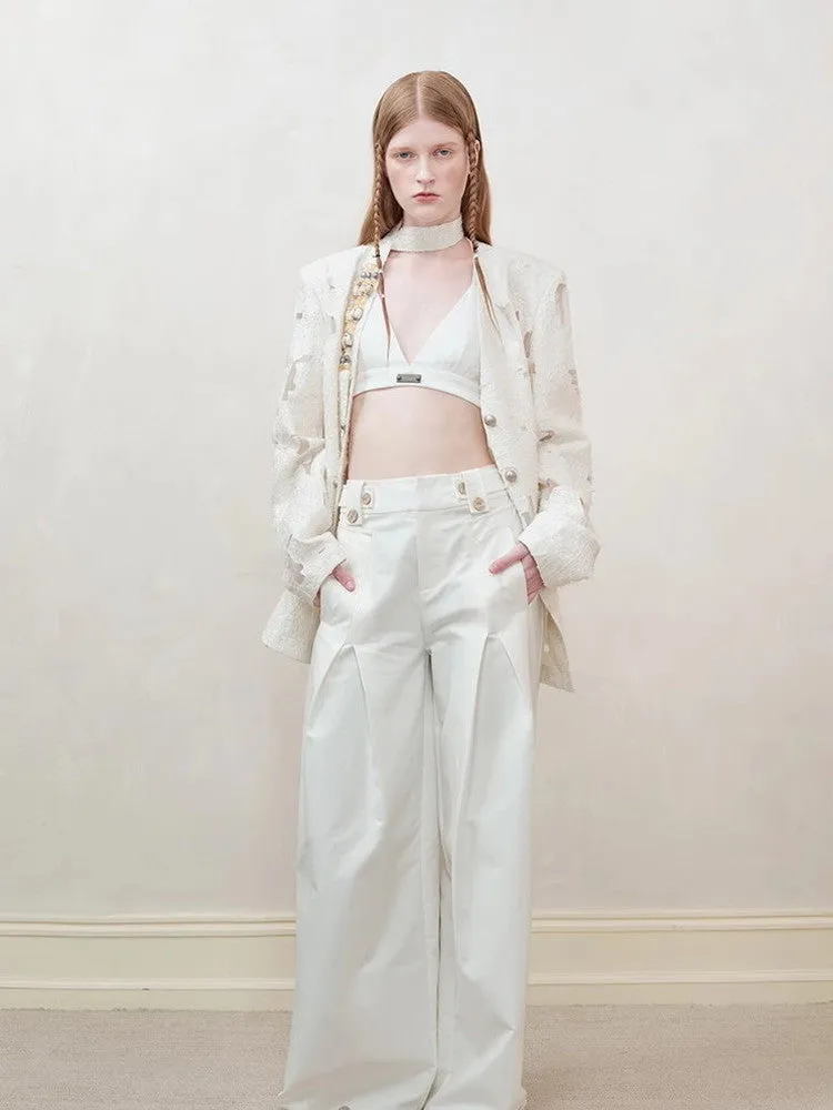 Beads Nichi See-Through Embroidery Mesh Jacket