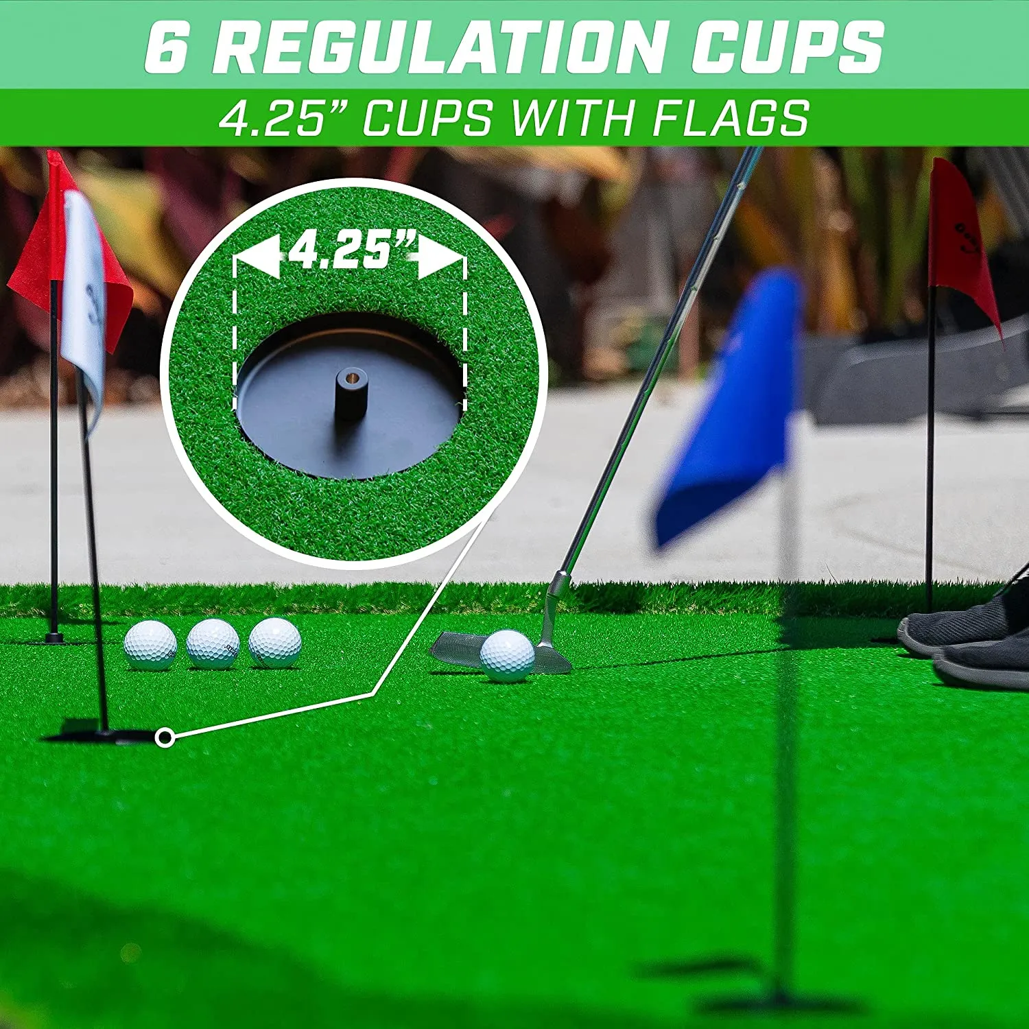 Bigger 12'x5' Golf Putting Greens for Indoor & Outdoor Putting Practice