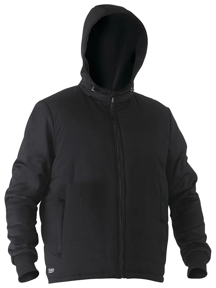 Bisley Workwear BJ6844 Flx & Move Puffer Fleece Hooded Jacket - Black - XS