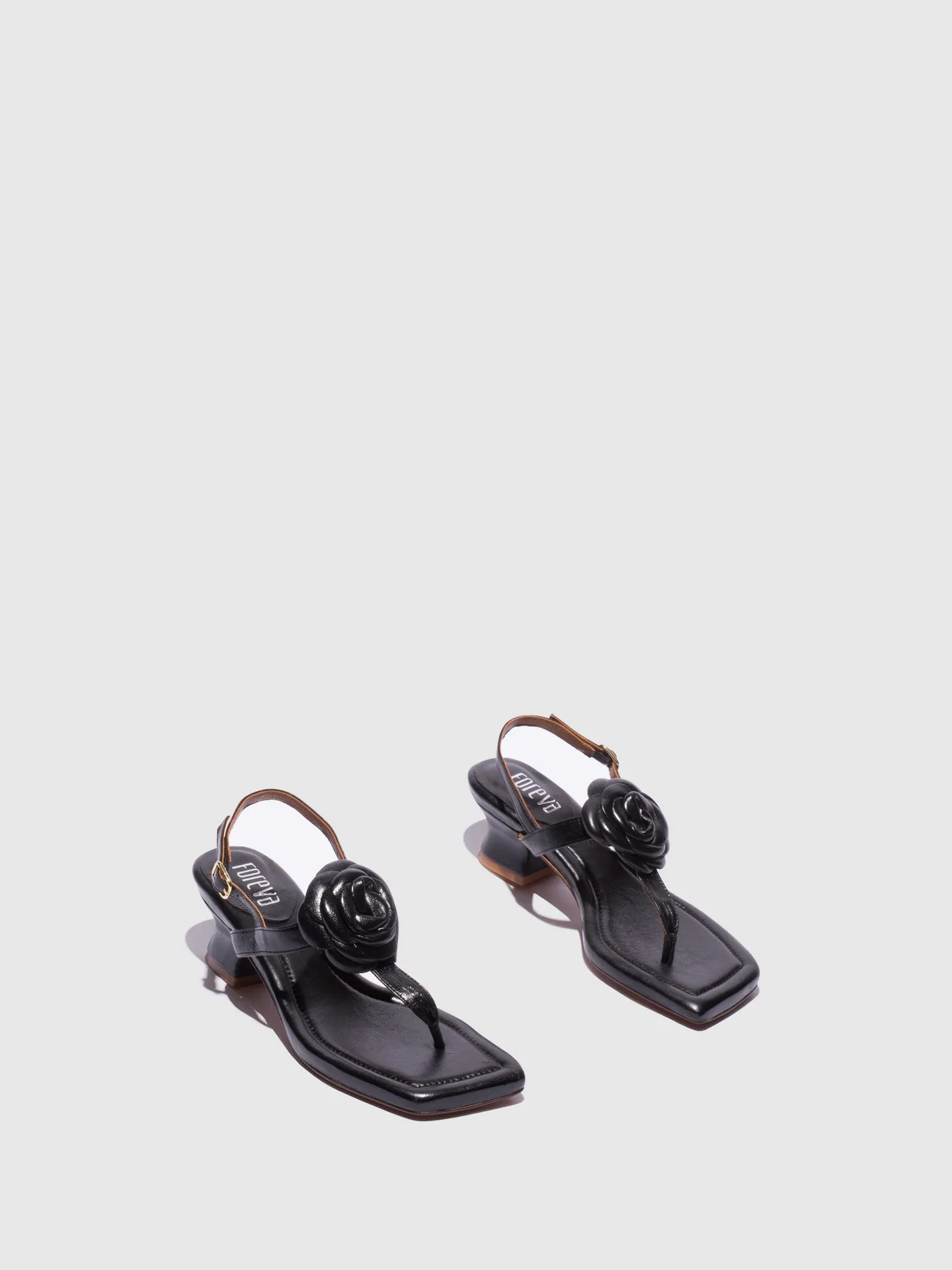 Black Ankle Strap Sandals