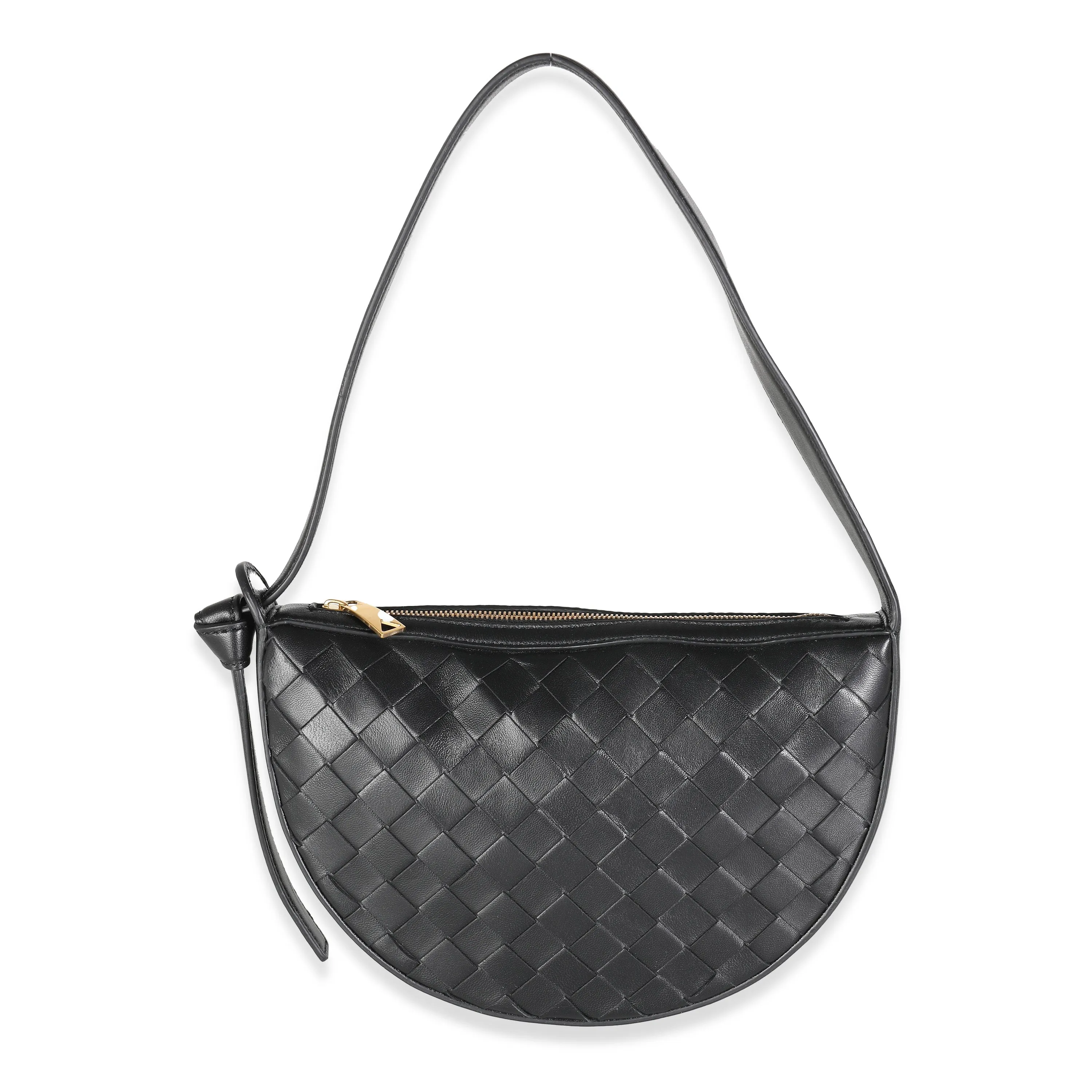 Black Intrecciato Mini Sunrise Bag