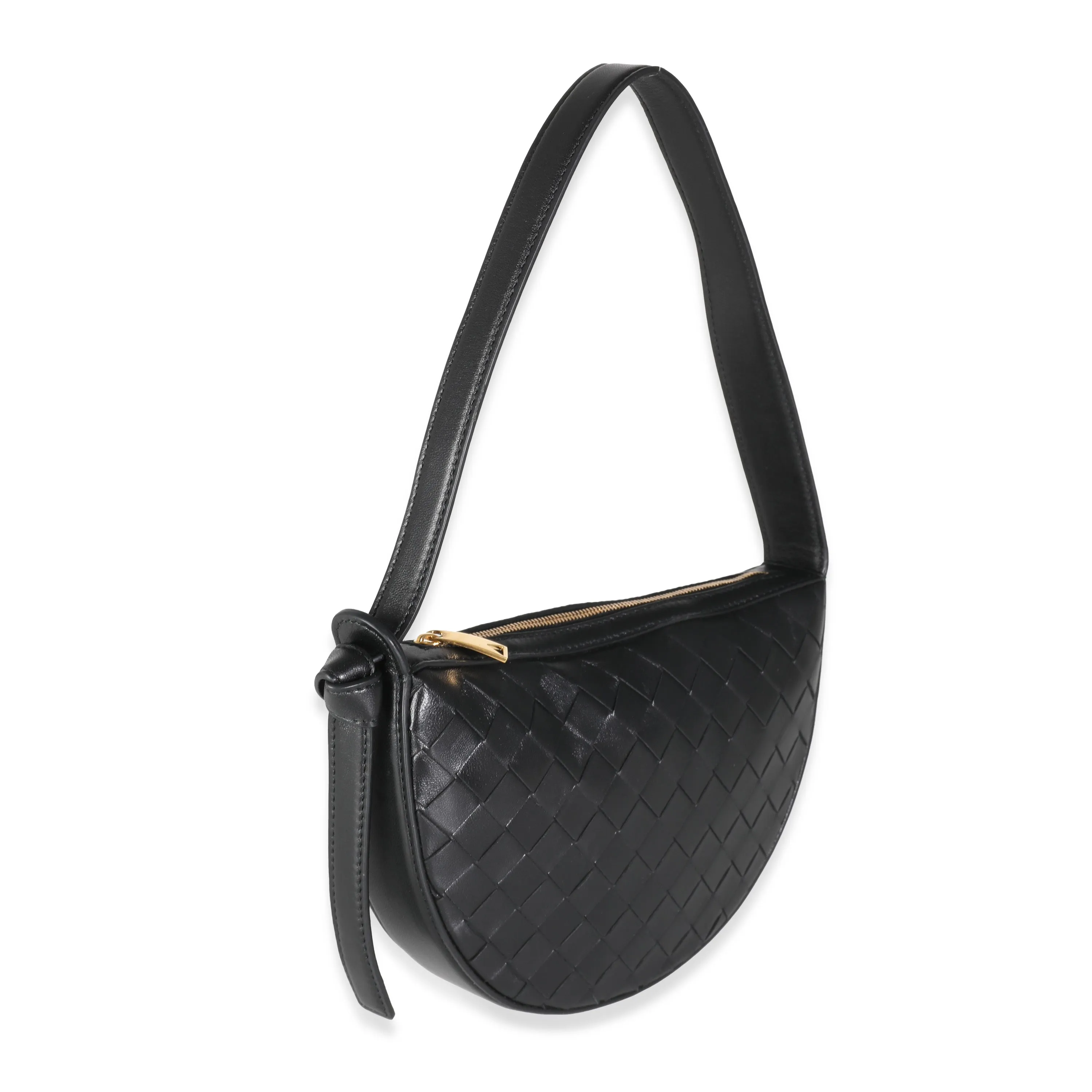 Black Intrecciato Mini Sunrise Bag