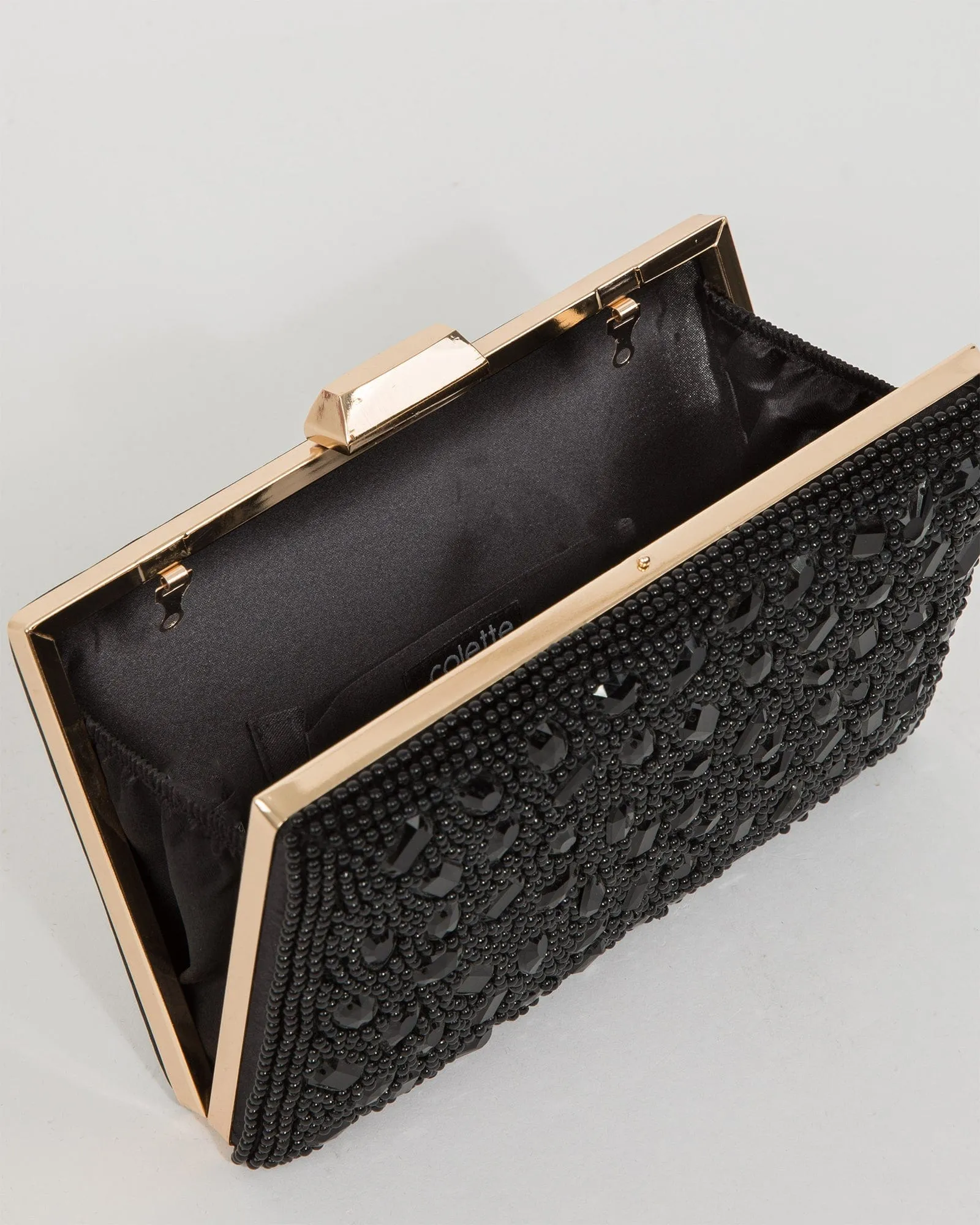 Black Lienke Beaded Clutch Bag
