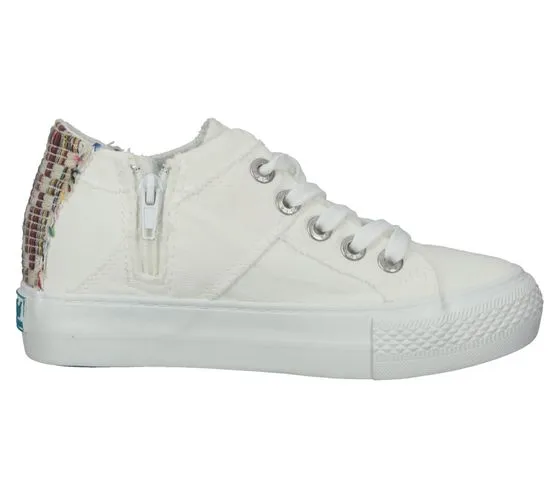 Blowsfish women's leisure sneakers with colored web details, low shoe with side zipper 103 50415 white