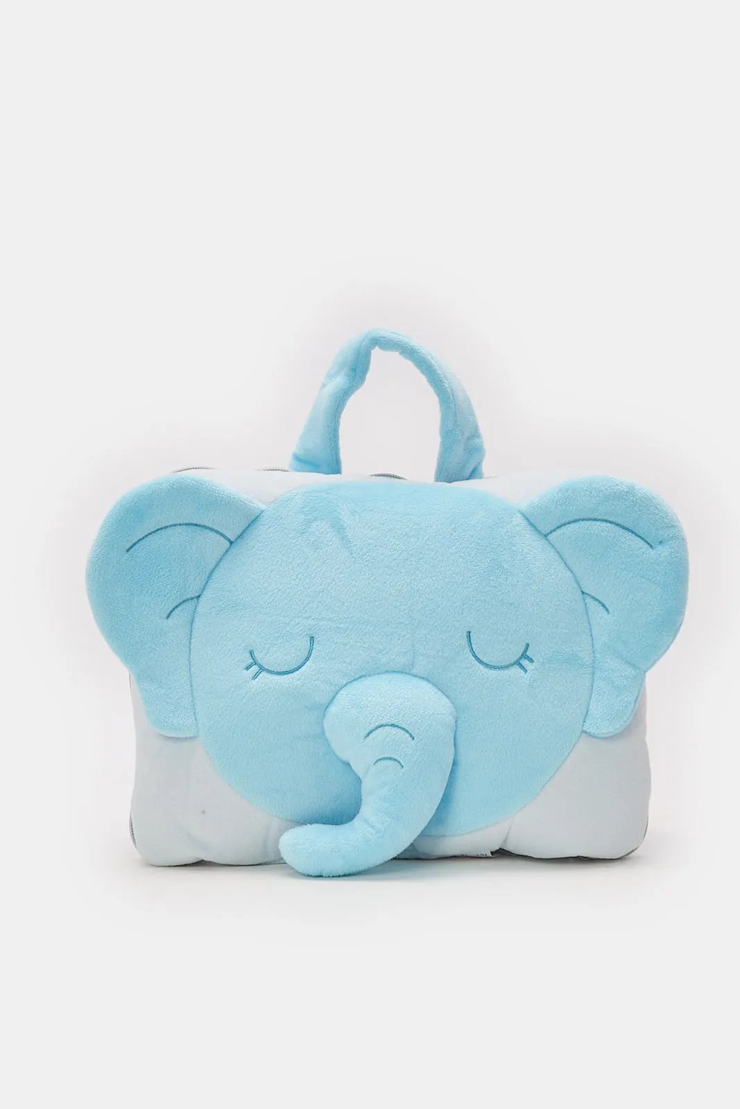 Blue Elephant Backpack With Blanket