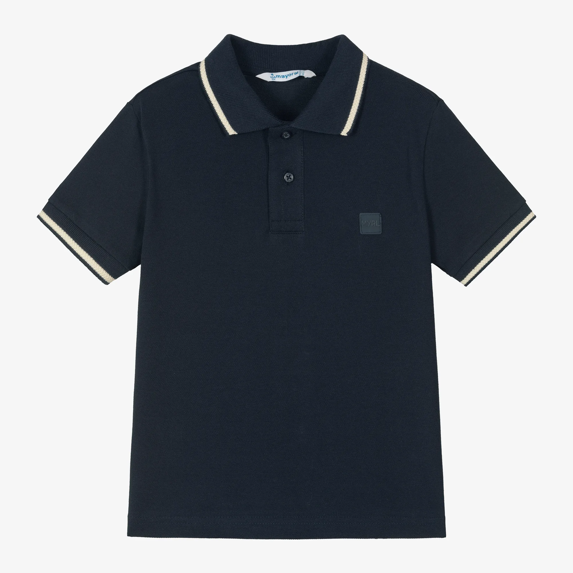 Boys Navy Blue Cotton Polo Shirt