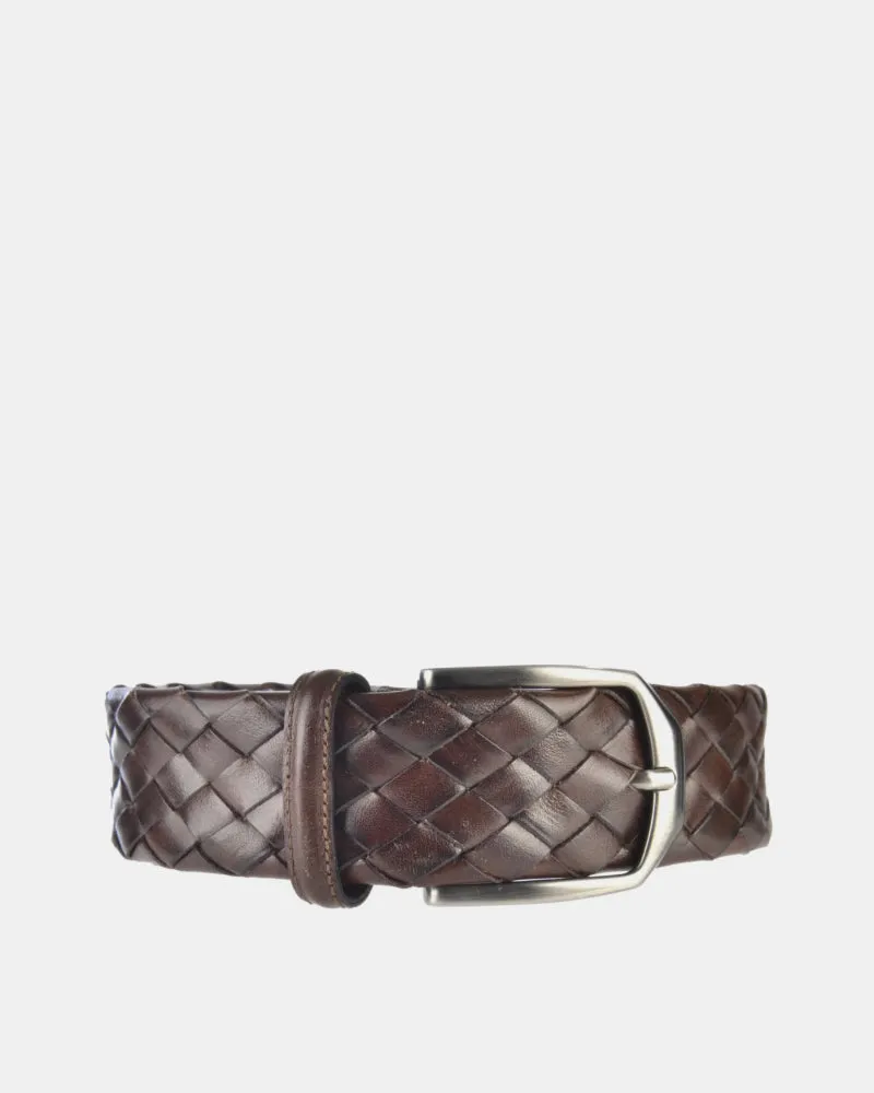 Braided Tubular Belt - Dark brown