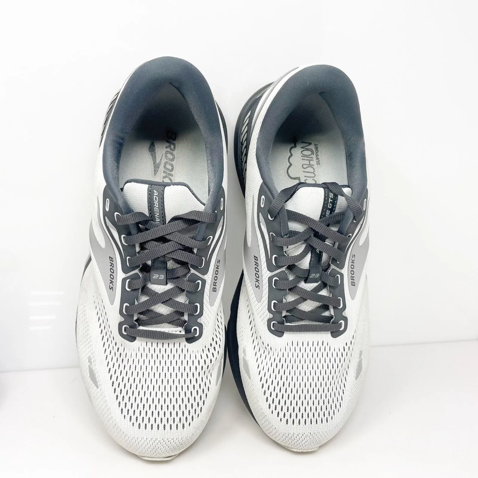 Brooks Mens Adrenaline GTS 23 1103914E065 White Running Shoes Sneakers Sz 11 4E