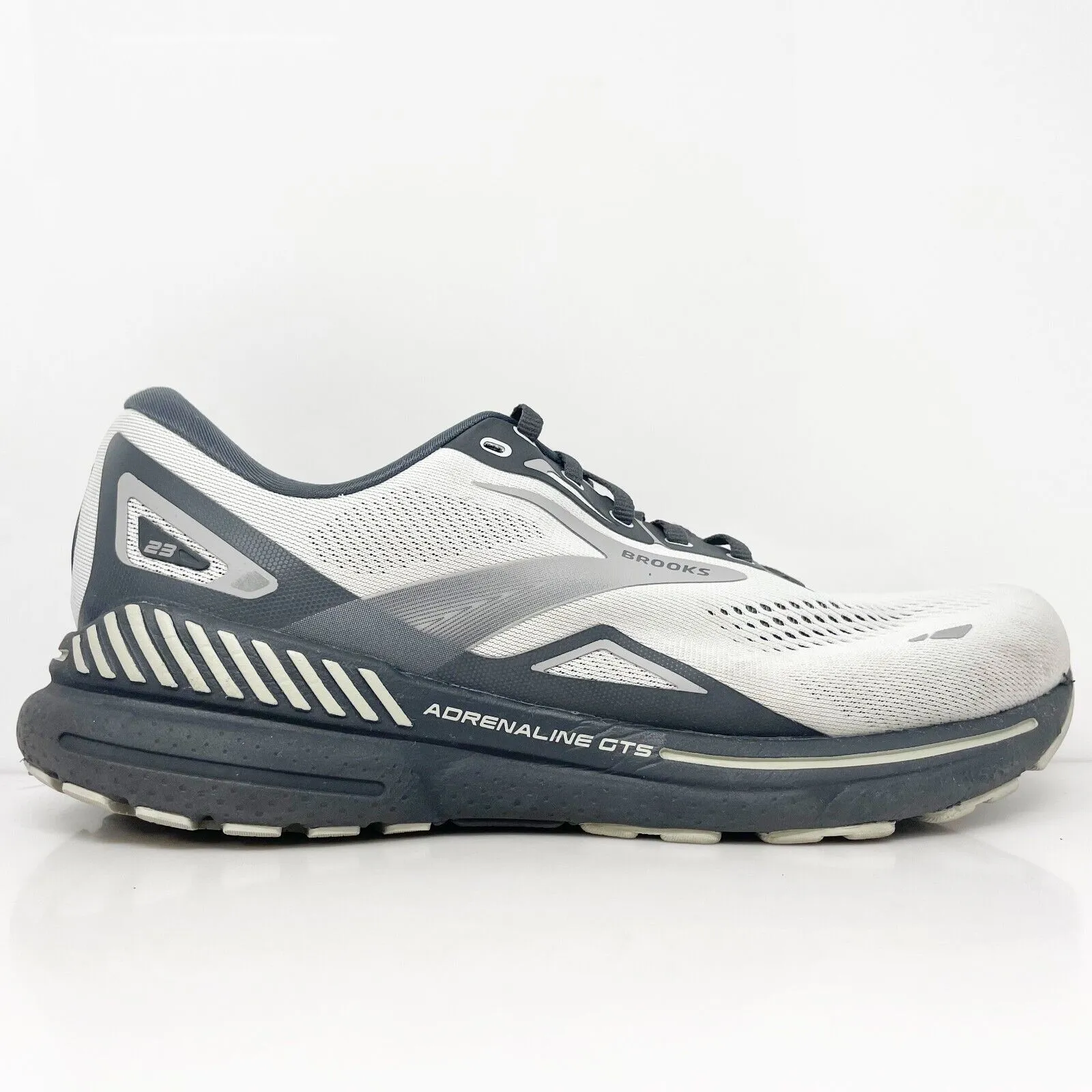 Brooks Mens Adrenaline GTS 23 1103914E065 White Running Shoes Sneakers Sz 11 4E