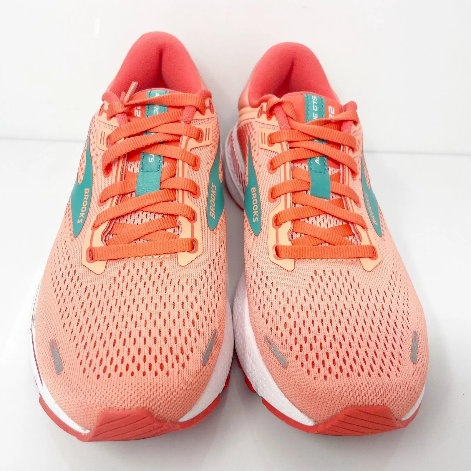 Brooks Womens Adrenaline GTS 22 1203531B680 Orange Running Shoes Sneakers Sz 8 B