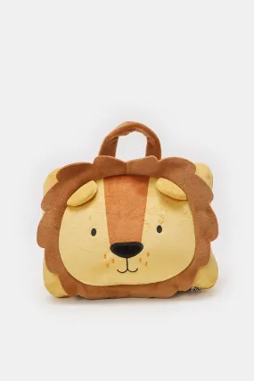 Brown Lion Backpack With Blanket