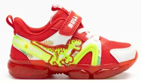 BULL BOYS DNAL 4500 VELOCIRAPTOR LIGHT UP TRAINERS RED