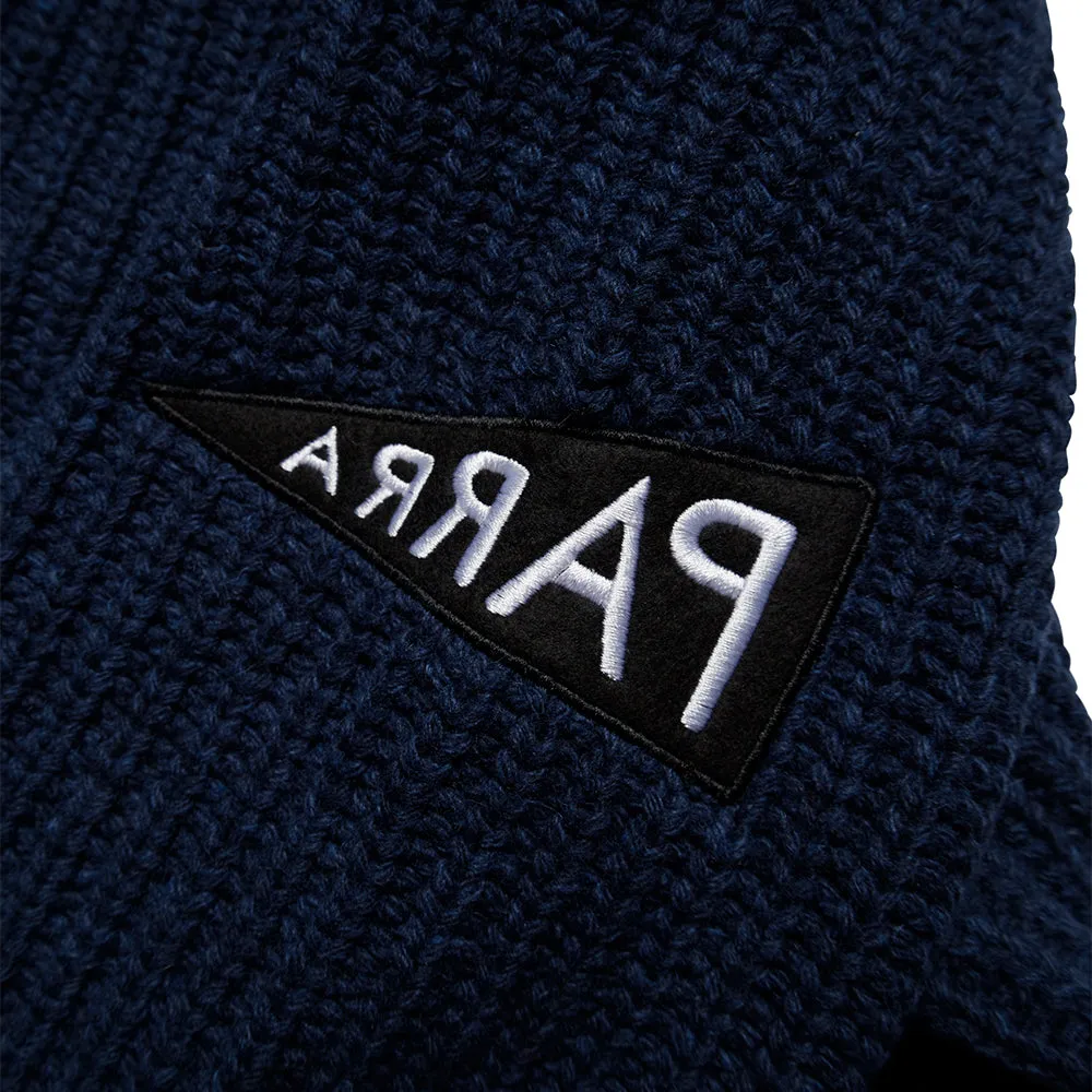 BY PARRA MIRRORED FLAG LOGO KNITTED PULLOVER // BLUE