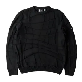 BY PARRA YOUR BORING ABSTRACT VILLAGE KNITTED PULLOVER // BLACK