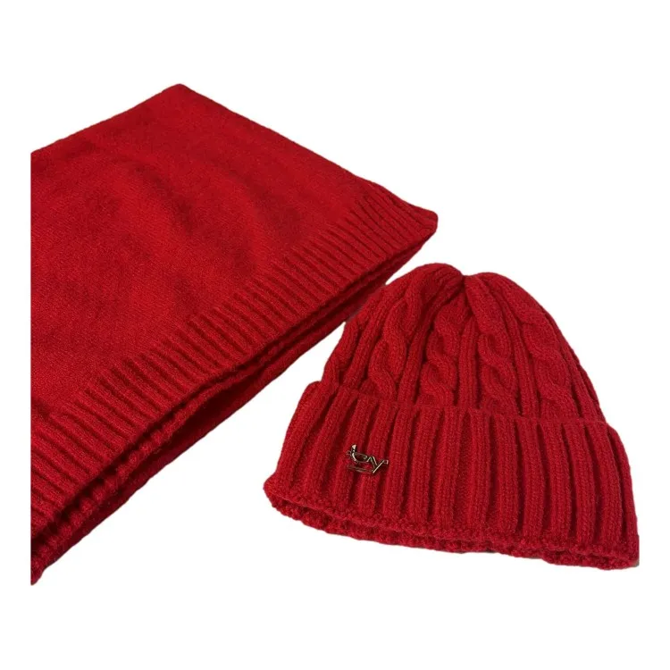 Byblos 242852 Set Cappello Invernale e Sciarpa Red