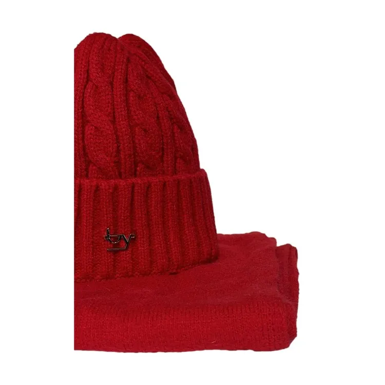 Byblos 242852 Set Cappello Invernale e Sciarpa Red