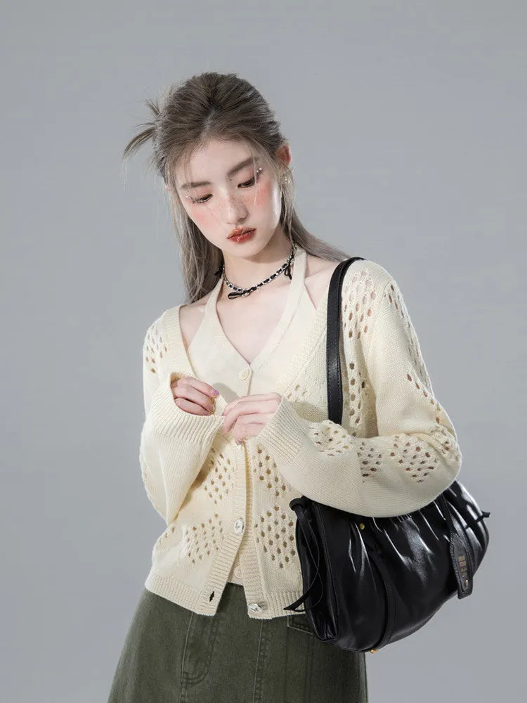 Camisole&Cardigan Punching Simple Set-Up