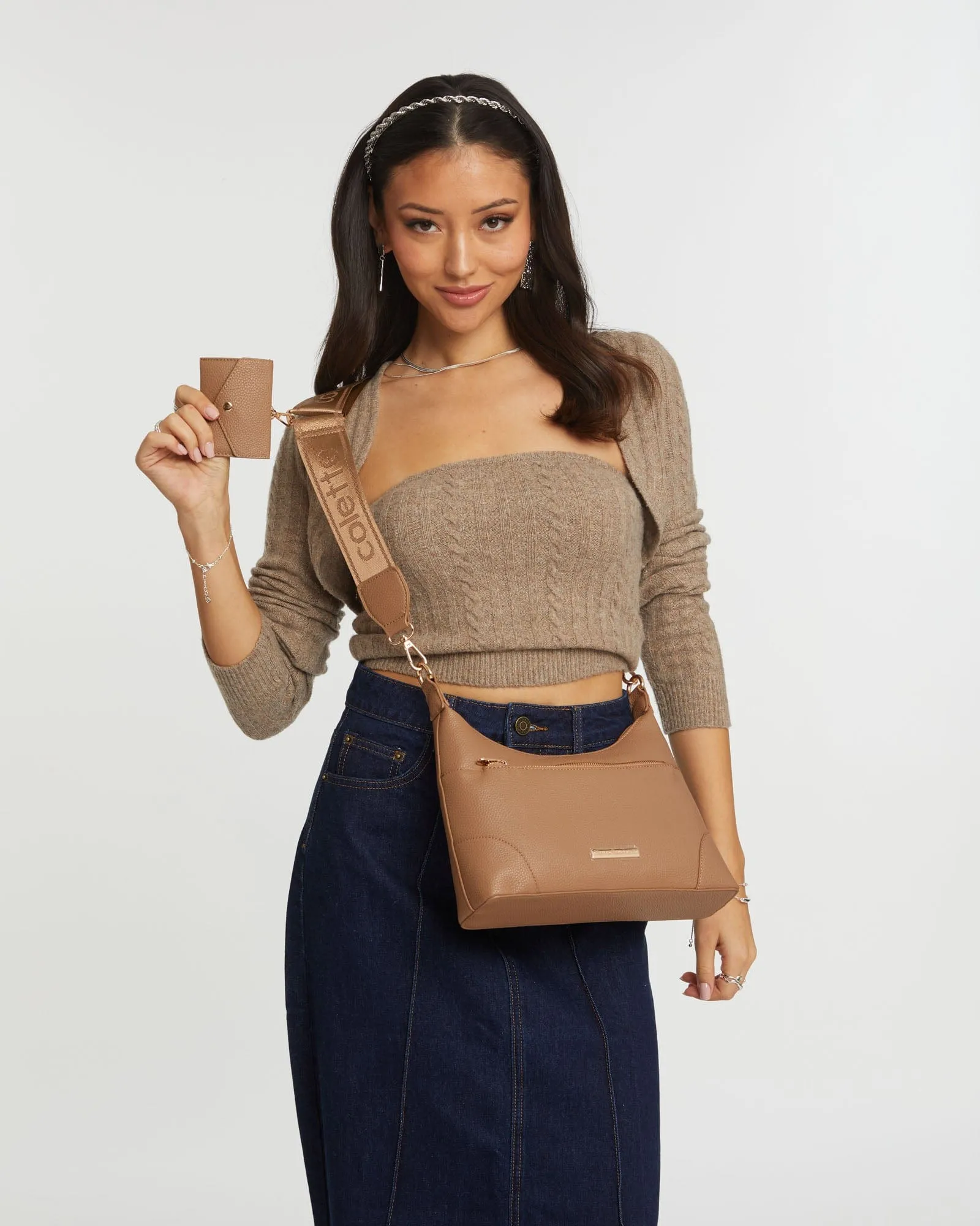 Caramel Jess Webbing Crossbody Bag