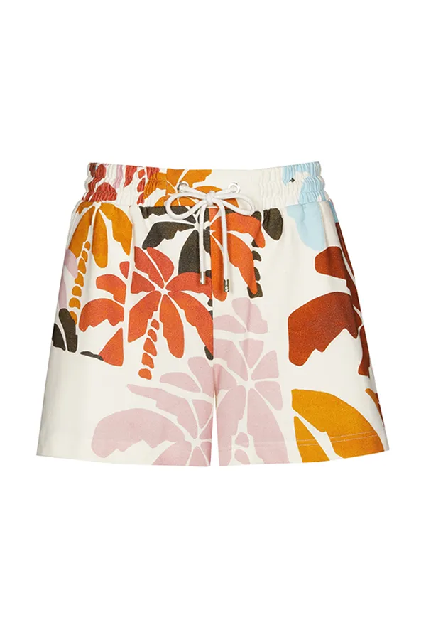 Caroline Biss ORANGE PRINT SWEATER QUALITY SHORTS