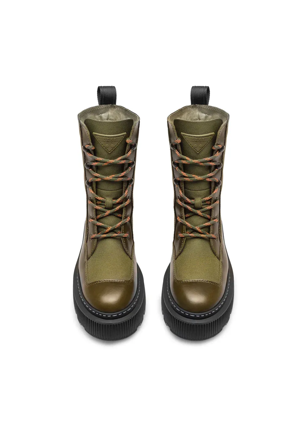 Caroline Leather/Textile Warm lining Boots Olive