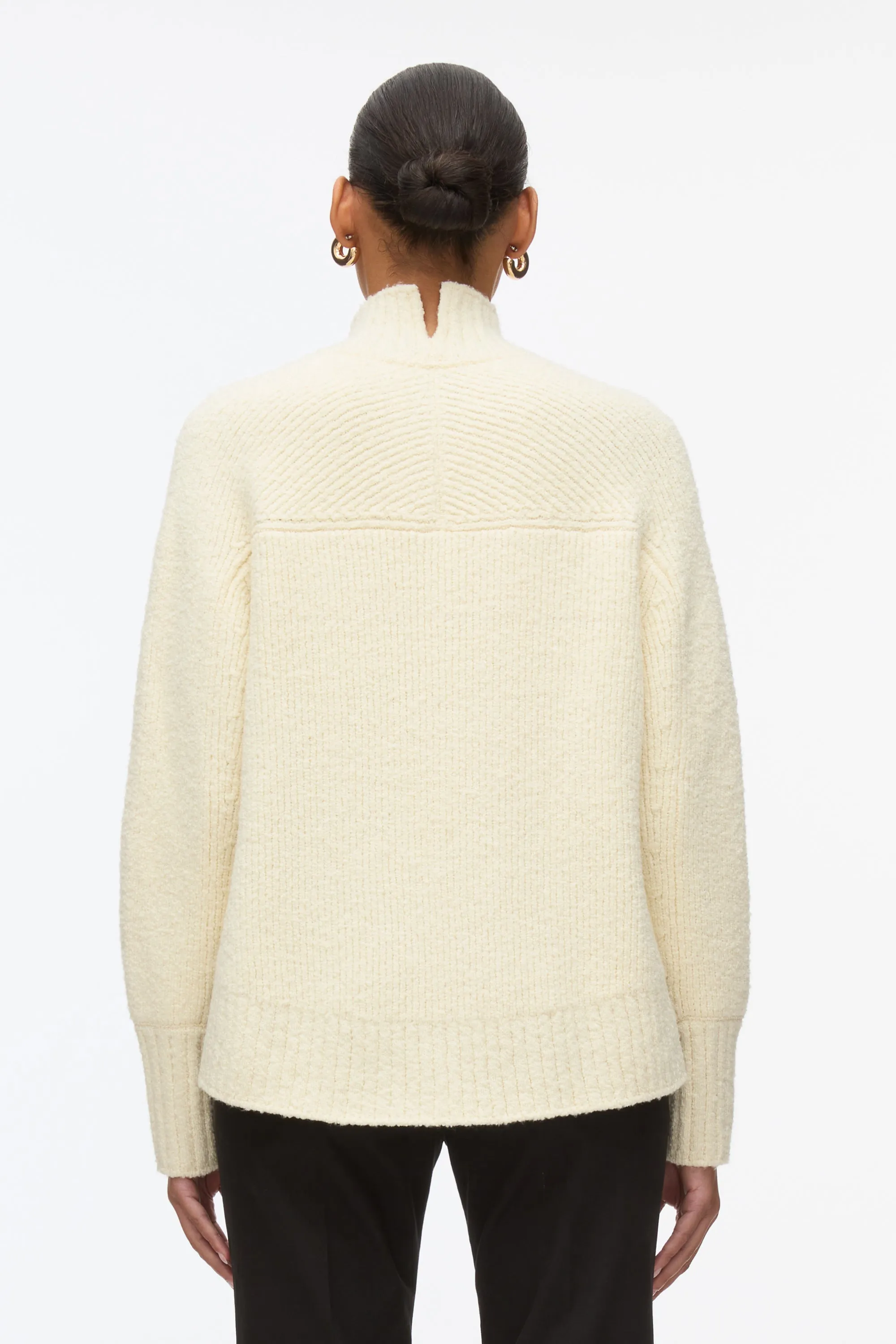 Chainlink Bouclé Turtleneck Pullover