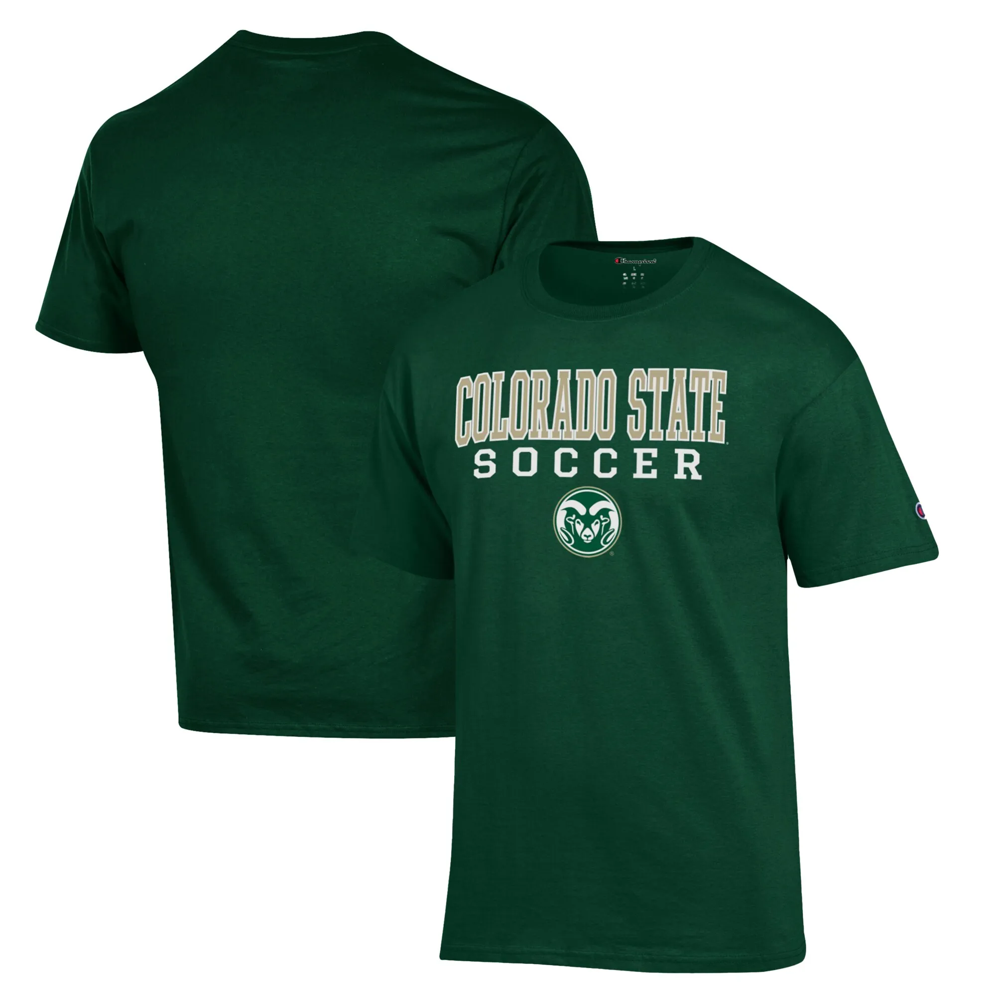 Champion Colorado State Rams Green Soccer Stack Logo T-Shirt