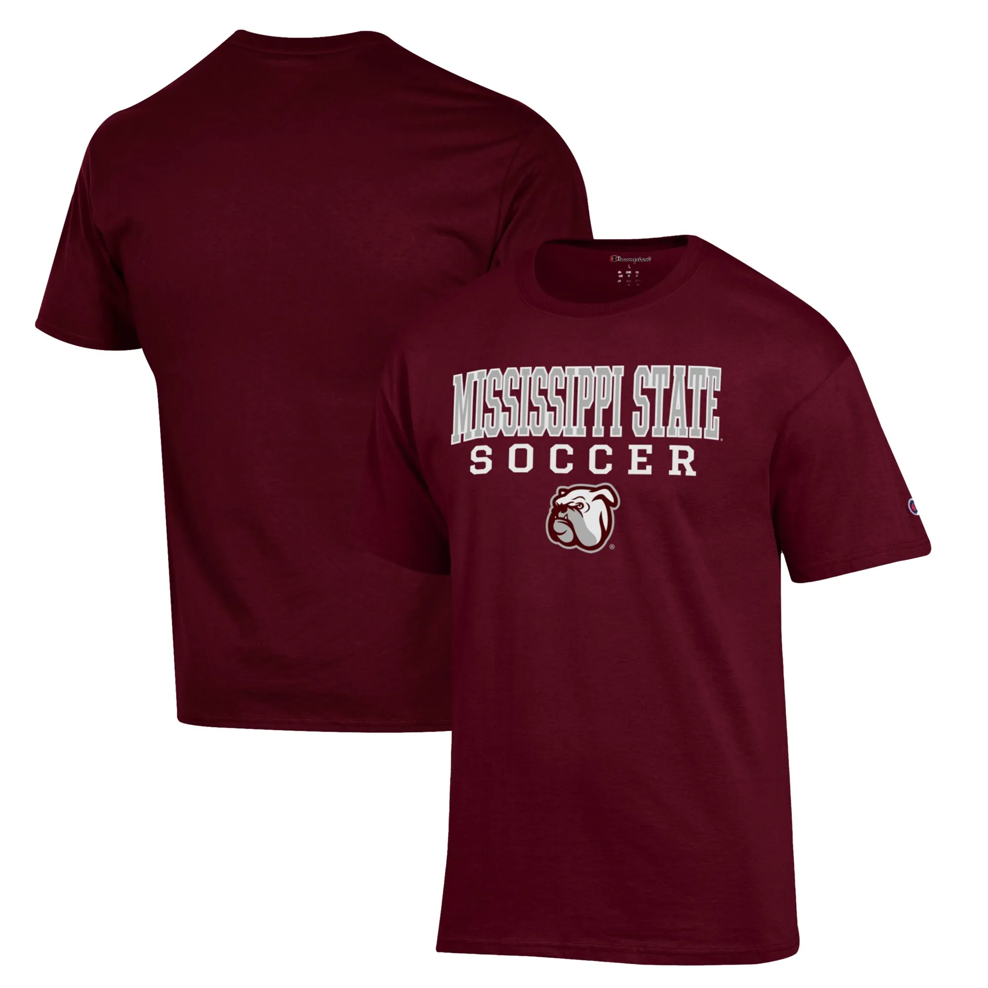 Champion Mississippi State Bulldogs Maroon Soccer Stack Logo T-Shirt