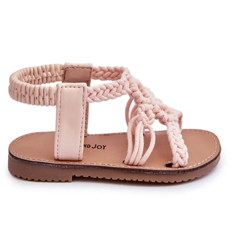 Children's Braided Slip-on Sandals Pink Tracy